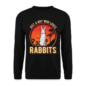 Rabbit Young Rabbit Rabbit - Unisex Sweatshirt - black - Front - Alina (178cm) & Michal (187cm)