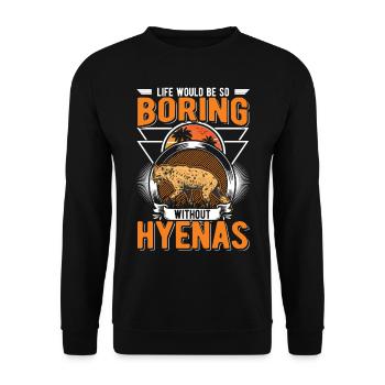 Hyène Cadeau Terre Loup Hyène - Sweat-shirt Unisexe - noir - Devant - Alina (178cm) & Michal (187cm)