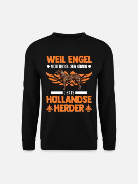 Hollandse Herder Engel Hollandse Herderdshond - Unisex Pullover - Schwarz