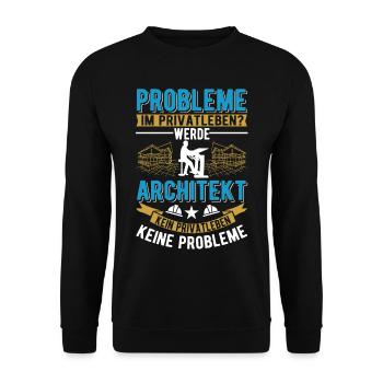 Architekt Geschenk Innenarchitekt Architektur - Unisex Pullover - Schwarz - Vorne - Alina (178cm) & Michal (187cm)