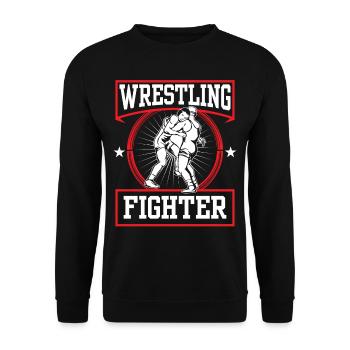 Wrestling Kämpfer Ringkampf Ringen Ringer - Unisex Pullover - Schwarz - Vorne - Alina (178cm) & Michal (187cm)