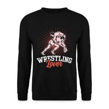 Wrestling Liebhaber Ringkampf Ringer Ringen - Unisex Pullover - Schwarz - Vorne - Alina (178cm) & Michal (187cm)