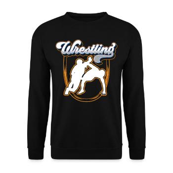 Ringen Ringsport Ringkampf Ringer Wrestler - Unisex Pullover - Schwarz - Vorne - Alina (178cm) & Michal (187cm)