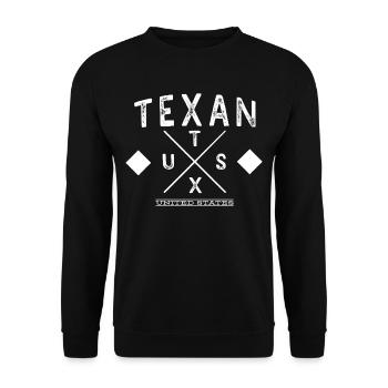 Texan Sayings Texan Texas Pride - Unisex Sweatshirt - black - Front - Alina (178cm) & Michal (187cm)
