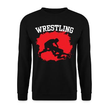 Ringen Wrestler Ringsport Ringkampf Ringer - Unisex Pullover - Schwarz - Vorne - Alina (178cm) & Michal (187cm)