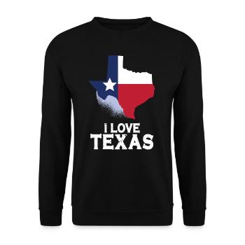 Ich Liebe Texas Stolz Texanisch Texaner Sprüche - Unisex Pullover - Schwarz - Vorne - Alina (178cm) & Michal (187cm)