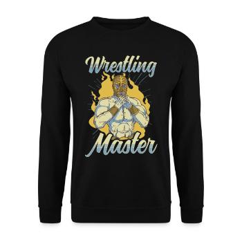 Meister Im Ringen Wrestler Ringkampf Ringer - Unisex Pullover - Schwarz - Vorne - Alina (178cm) & Michal (187cm)