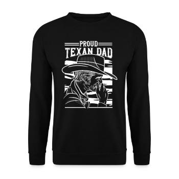 Proud Texan Father Texan Pride Texas - Unisex Sweatshirt - black - Front - Alina (178cm) & Michal (187cm)