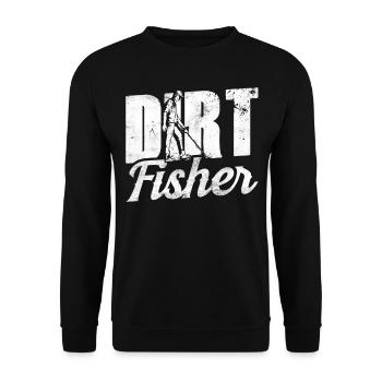 Dirt Fisher Dirt Fishing Metal Detecting - Unisex Pullover - Schwarz - Vorne - Alina (178cm) & Michal (187cm)