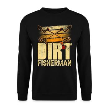 Dirt Fischer Metal Detecting Dirt Fishing - Unisex Pullover - Schwarz - Vorne - Alina (178cm) & Michal (187cm)