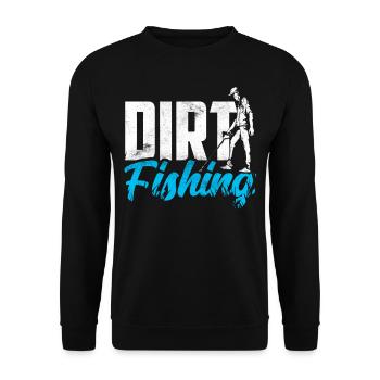 Dirt Fishing Metal Detection Metal Detecting - Unisex Sweatshirt - black - Front - Alina (178cm) & Michal (187cm)