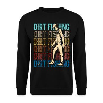 Dirt Fishing Metal Detection Metal Detecting - Unisex Sweatshirt - black - Front - Alina (178cm) & Michal (187cm)