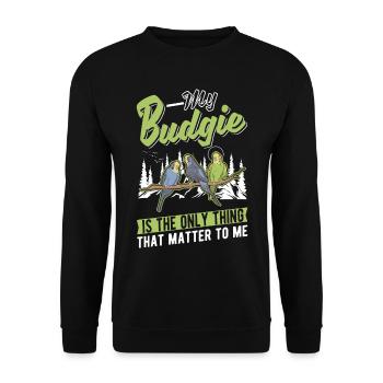 Perruche Budgerigar Welli - Sweat-shirt Unisexe - noir - Devant - Alina (178cm) & Michal (187cm)