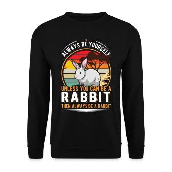Rabbit Rabbit Rabbit Rabbit - Unisex Sweatshirt - black - Front - Alina (178cm) & Michal (187cm)