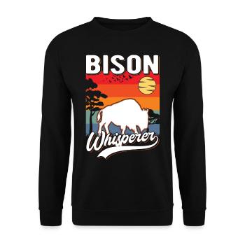 Buffalo Whisperer Buffalo Whisperer Water Buffalo - Unisex Sweatshirt - black - Front - Alina (178cm) & Michal (187cm)
