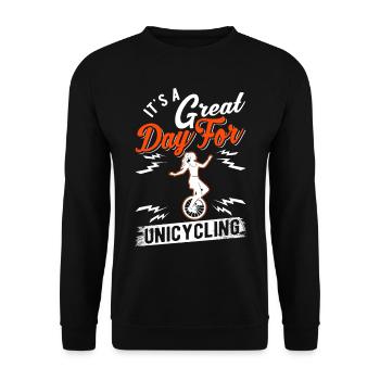 Good day for unicycling unicycle girls - Unisex Sweatshirt - black - Front - Alina (178cm) & Michal (187cm)