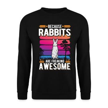 Lapin Cadeau Lapin Lapin Lapin - Sweat-shirt Unisexe - noir - Devant - Alina (178cm) & Michal (187cm)