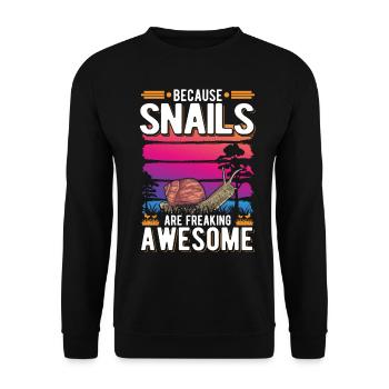 Parce que les escargots sont des escargots géniaux - Sweat-shirt Unisexe - noir - Devant - Alina (178cm) & Michal (187cm)
