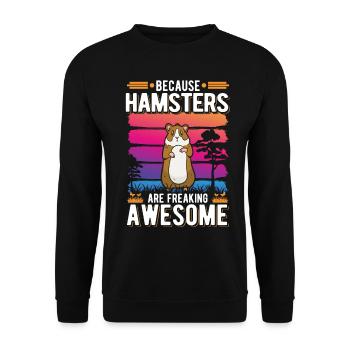 Hamster Cadeau Hamster Doré Hamster Nain Hamster - Sweat-shirt Unisexe - noir - Devant - Alina (178cm) & Michal (187cm)