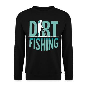 Dirt Fishing Metal Detection Metal Detecting - Unisex Sweatshirt - black - Front - Alina (178cm) & Michal (187cm)