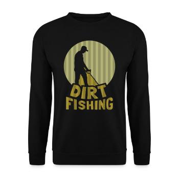 Dirt Fishing Metal Detection Metal Detecting - Unisex Sweatshirt - black - Front - Alina (178cm) & Michal (187cm)