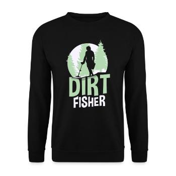 Dirt Fischer Metal Detecting Dirt Fishing - Unisex Sweatshirt - black - Front - Alina (178cm) & Michal (187cm)