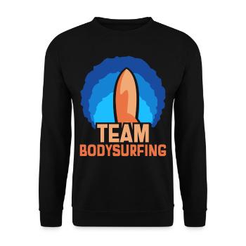 Team Bodysurfen Bodysurf Bodysurfing Bodysurfer - Unisex Sweatshirt - black - Front - Alina (178cm) & Michal (187cm)