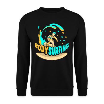 Bodysurfen Bodysurfer Bodysurfing Hobby Bodysurf - Unisex Sweatshirt - black - Front - Alina (178cm) & Michal (187cm)