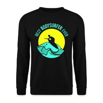 Best Bodysurfer Ever Bodysurfing Hobby - Unisex Sweatshirt - black - Front - Alina (178cm) & Michal (187cm)