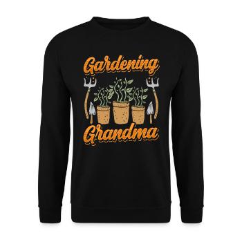 Gartenarbeit Oma Garten Gärtnerin Großmutter - Unisex Pullover - Schwarz - Vorne - Alina (178cm) & Michal (187cm)