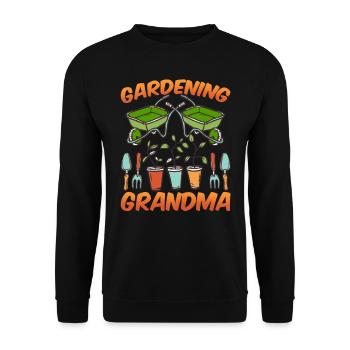 Gartenarbeit Oma Großmutter Garten Gärtnerin - Unisex Pullover - Schwarz - Vorne - Alina (178cm) & Michal (187cm)