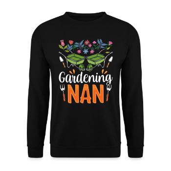 Gartenarbeit Oma Garten Gärtnerin Großmutter - Unisex Pullover - Schwarz - Vorne - Alina (178cm) & Michal (187cm)