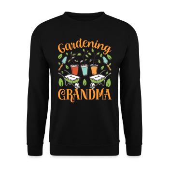 Gartenarbeit Oma Gärtnerin Großmutter Garten - Unisex Pullover - Schwarz - Vorne - Alina (178cm) & Michal (187cm)