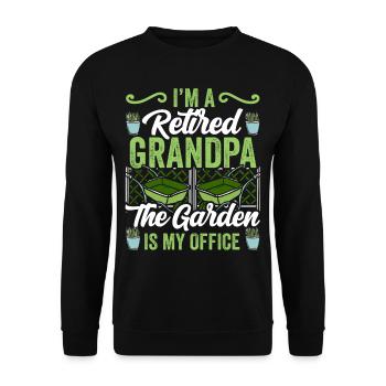 Je suis un grand-père à la retraite qui jardine en jardinage - Sweat-shirt Unisexe - noir - Devant - Alina (178cm) & Michal (187cm)