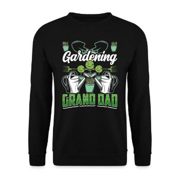 Gardening Grandfather Gardener Grandpa - Unisex Sweatshirt - black - Front - Alina (178cm) & Michal (187cm)