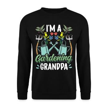 I am a gardening grandpa gardening gardening - Unisex Sweatshirt - black - Front - Alina (178cm) & Michal (187cm)