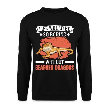 Bearded Dragon Pogona Gift - Unisex Sweatshirt - black - Front - Alina (178cm) & Michal (187cm)