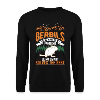 Gerbil Gift Racing Rat Germesau - Unisex Sweatshirt - black - Front - Alina (178cm) & Michal (187cm)