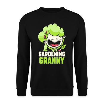 Gartenarbeit Oma Großmutter Gärtnerin Garten - Unisex Pullover - Schwarz - Vorne - Alina (178cm) & Michal (187cm)