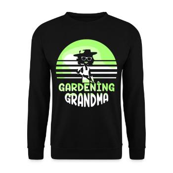 Gartenarbeit Oma Großmutter Gärtnerin Garten - Unisex Pullover - Schwarz - Vorne - Alina (178cm) & Michal (187cm)
