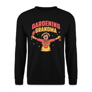 Gartenarbeit Oma Großmutter Garten Gärtnerin - Unisex Pullover - Schwarz - Vorne - Alina (178cm) & Michal (187cm)