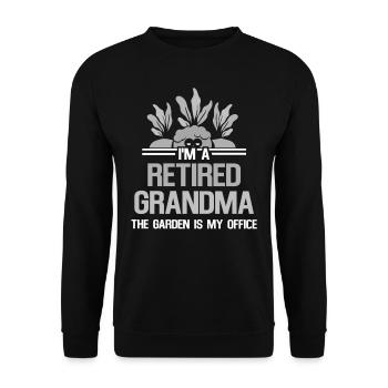 Ich Bin Eine Großmutter Im Ruhestand Oma Garten - Unisex Pullover - Schwarz - Vorne - Alina (178cm) & Michal (187cm)