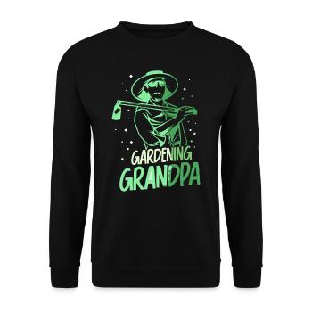 Gartenarbeit Opa Garten Großvater Gärtner - Unisex Pullover - Schwarz - Vorne - Alina (178cm) & Michal (187cm)