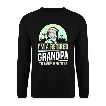 Bin Ein Opa Im Ruhestand Der Garten Ist Mein Büro - Unisex Pullover - Schwarz - Vorne - Alina (178cm) & Michal (187cm)