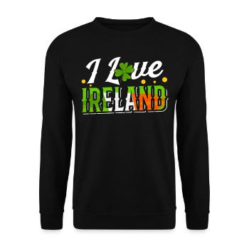 I love Ireland St. Patrick's Day Irish - Unisex Sweatshirt - black - Front - Alina (178cm) & Michal (187cm)