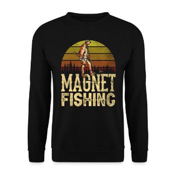 Pêche magnétique Pêcheur magnétique Aimant de pêche magnétique - Sweat-shirt Unisexe - noir - Devant - Alina (178cm) & Michal (187cm)
