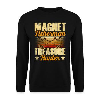 Magnetfischer Schatzsucher Magnet Magnetfischen - Unisex Pullover - Schwarz - Vorne - Alina (178cm) & Michal (187cm)
