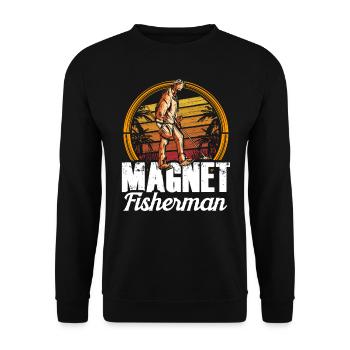 Magnet Pêcheur Aimant Pêche magnétique - Sweat-shirt Unisexe - noir - Devant - Alina (178cm) & Michal (187cm)