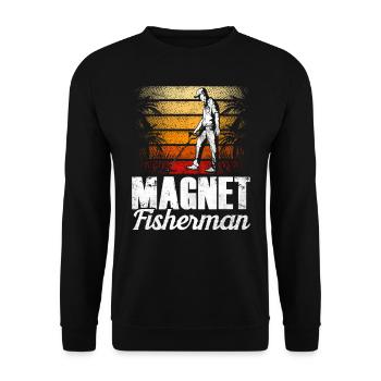 Magnet Pêcheur Aimant Pêche magnétique - Sweat-shirt Unisexe - noir - Devant - Alina (178cm) & Michal (187cm)