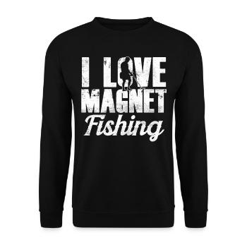 I love Magnet Fishing Magnetic Fishing - Unisex Sweatshirt - black - Front - Alina (178cm) & Michal (187cm)